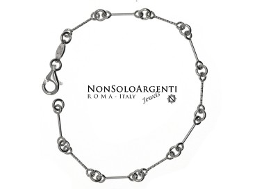 NSA|925 silver bracelet with smooth and diamond bars for men and women rhodium plated
