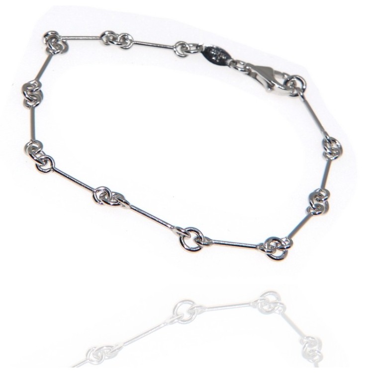 NSA|925 silver bracelet with smooth bars measuring 17cm for men and women