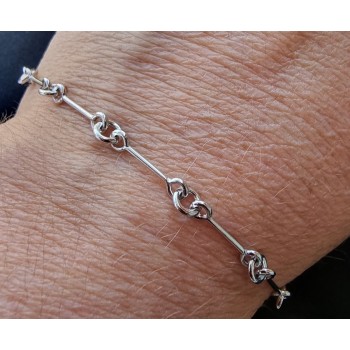 NSA|925 silver bracelet with smooth bars measuring 17cm for men and women