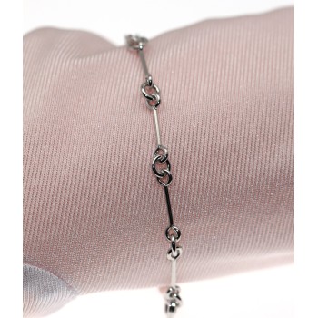NSA|bracciale argento 925 barrette lisce misura 17cm per uomo e donna