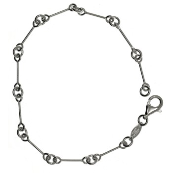 NSA|925 silver bracelet with smooth bars measuring 17cm for men and women