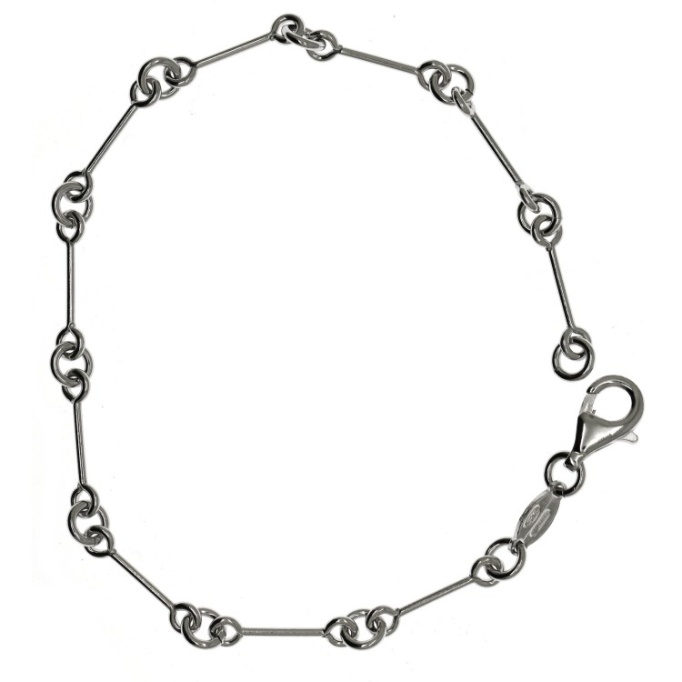 NSA|bracciale argento 925 barrette lisce misura 17cm per uomo e donna