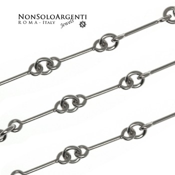 NSA|bracciale argento 925 barrette lisce misura 17cm per uomo e donna