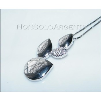 NSA|Argento 925 : Collana girocollo veneziana ciondolo Goccie con zirconi pavè