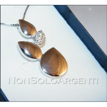 NSA|Argento 925 : Collana girocollo veneziana ciondolo Goccie con zirconi pavè
