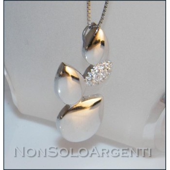 NSA|Argento 925 : Collana girocollo veneziana ciondolo Goccie con zirconi pavè