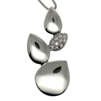 NSA|Collana Goccia argento 925 girocollo con con zirconi pavè