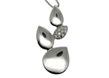 NSA|Collana Goccia argento 925 girocollo con con zirconi pavè