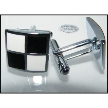 NSA|Bigiotteria : Gemelli Uomo Argentati Quadrati in cofanetto regalo