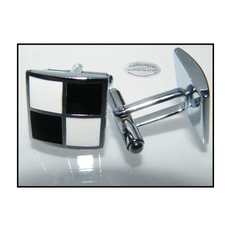 NSA|Bigiotteria : Gemelli Uomo Argentati Quadrati in cofanetto regalo