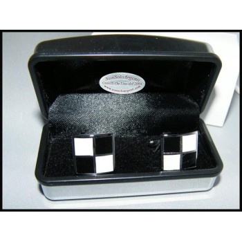 NSA|Bigiotteria : Gemelli Uomo Argentati Quadrati in cofanetto regalo