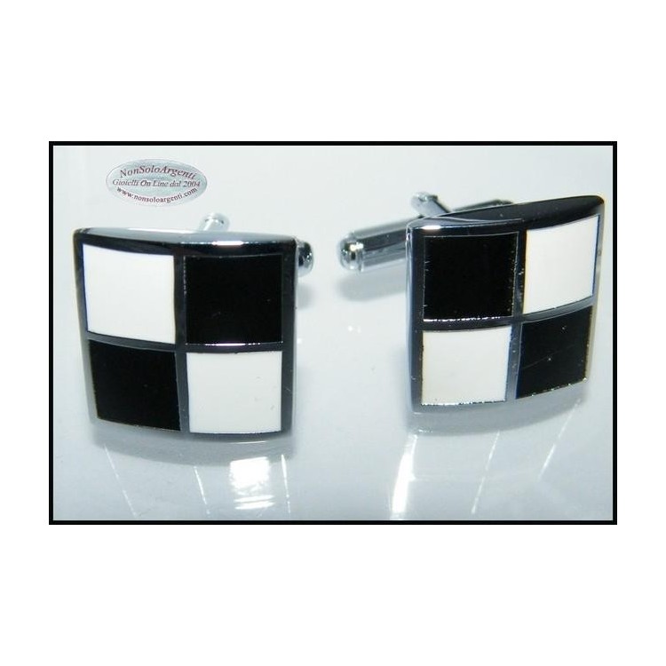 NSA|Bigiotteria : Gemelli Uomo Argentati Quadrati in cofanetto regalo