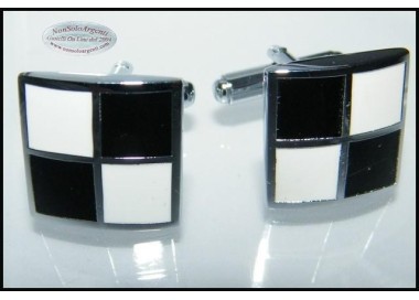 NSA|Bigiotteria : Gemelli Uomo Argentati Quadrati in cofanetto regalo