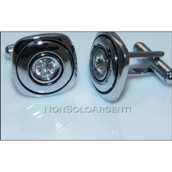 NSA|Bigiotteria : Gemelli Uomo Argentati a Bottone in cofanetto