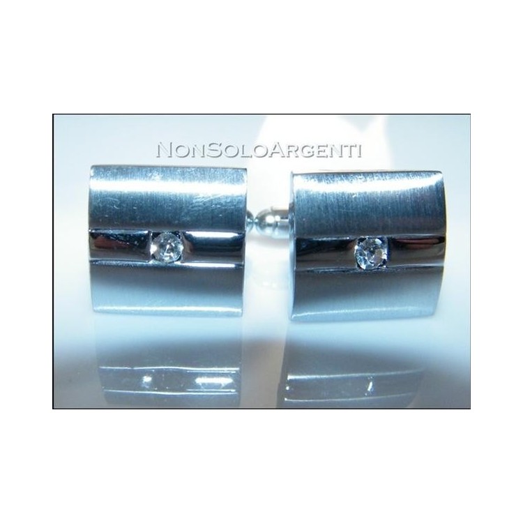 NSA|Bigiotteria : Gemelli Uomo Argentati a Bottone in cofanetto