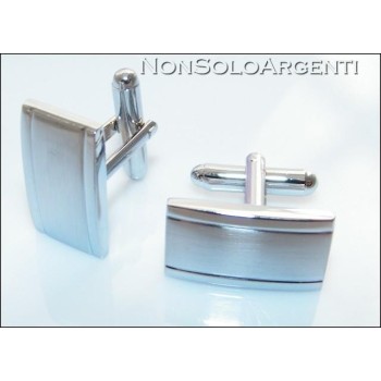 NSA|Bigiotteria : Gemelli Uomo Argentati a Bottone in cofanetto