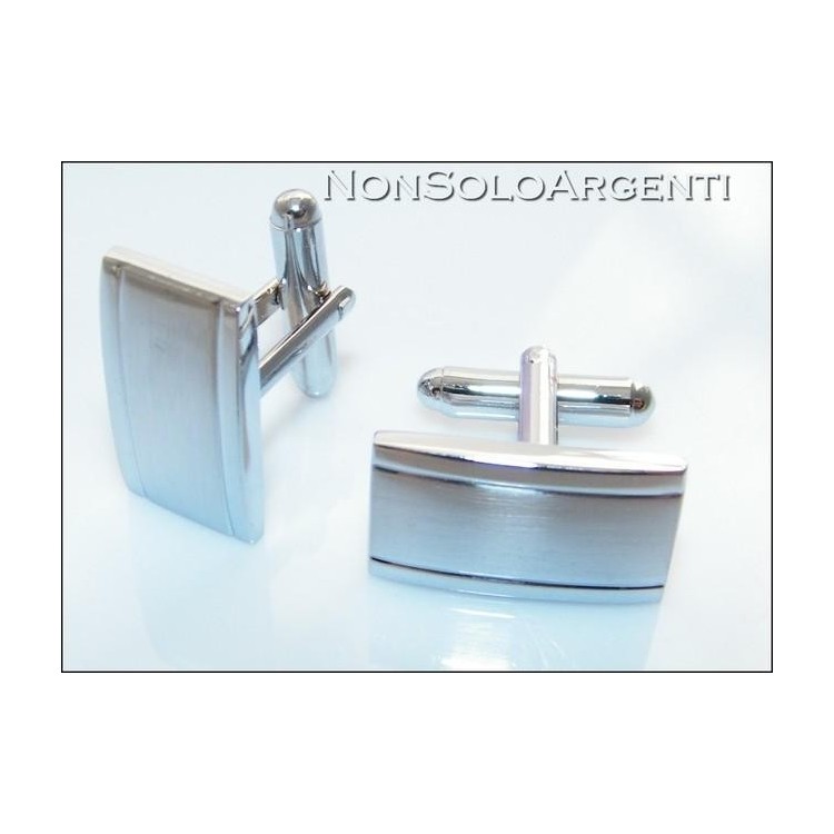 NSA|Bigiotteria : Gemelli Uomo Argentati a Bottone in cofanetto