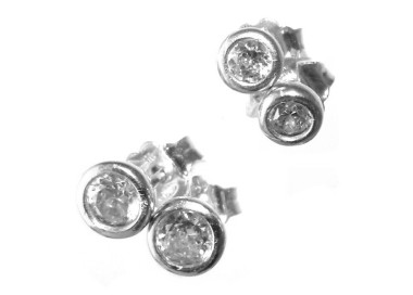 NSA|Argento 925 : orecchini uomo donna al lobo punto luce 3 e 4 mm con cipollina