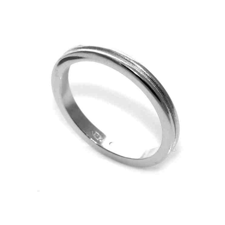 NSA|Argento 925 : Anello fede fedina con riga in mezzo misura grande 23