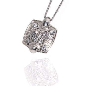 NSA|Women's 925 silver square pendant necklace with zircons