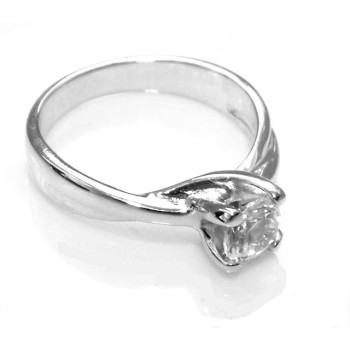 NSA|925 Rhodium: Solitaire with zircon 5mm brilliant cut