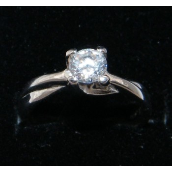 NSA|925 Rhodium: Solitaire with zircon 5mm brilliant cut
