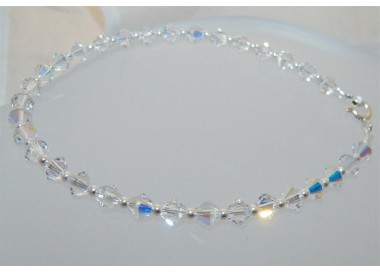 NSA|Bracciale Argento 925 Con Swarovski Bicono BIANCO Crystal White varie misure