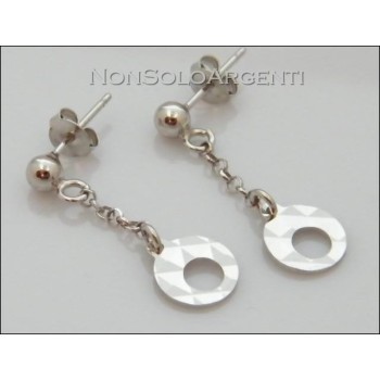 NSA|925 silver pendant earrings with diamond circles pendants
