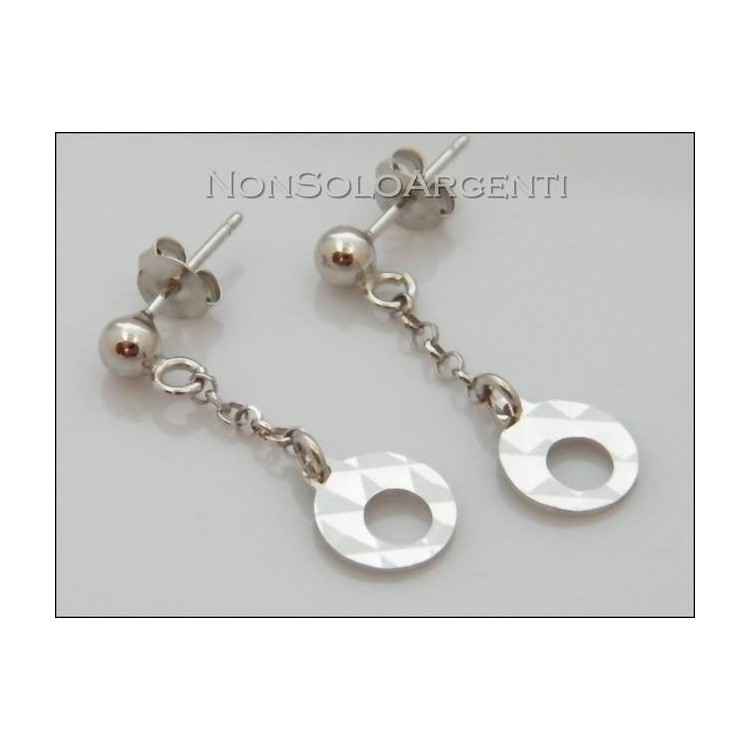 NSA|925 silver pendant earrings with diamond circles pendants