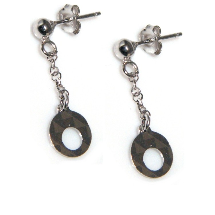 NSA|925 silver pendant earrings with diamond circles pendants