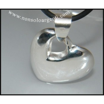 NSA|Argento 925 : Collana Laccio Caucciu' con grande ciondolo Cuore