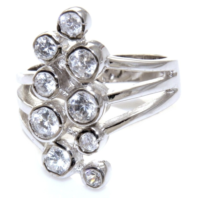 NSA|ring silver 925 cluster light points onion for woman