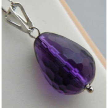 NSA|Collana a Girocollo da Donna maglia Veneziana in ARGENTO 925 Italiano con AMETISTA a Briolette