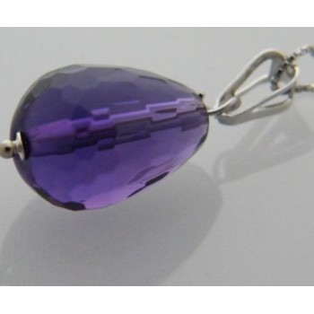 NSA|Collana a Girocollo da Donna maglia Veneziana in ARGENTO 925 Italiano con AMETISTA a Briolette