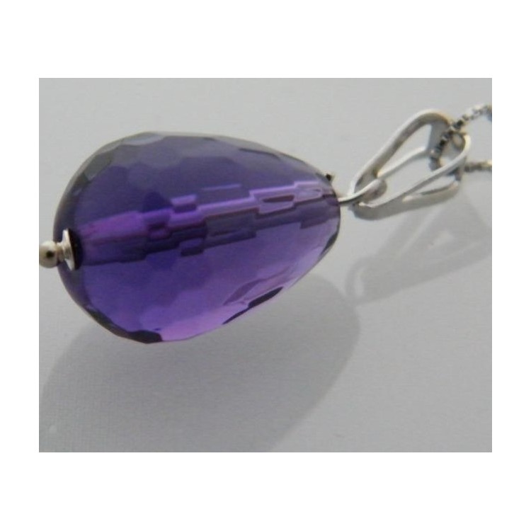 NSA|Collana a Girocollo da Donna maglia Veneziana in ARGENTO 925 Italiano con AMETISTA a Briolette