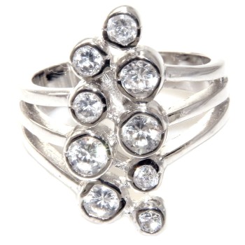 NSA|anello argento 925 grappolo punti luce cipollina per donna