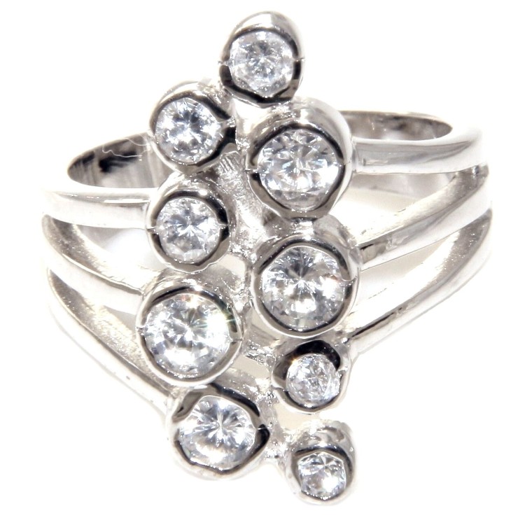 NSA|ring silver 925 cluster light points onion for woman