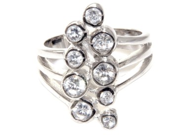 NSA|anello argento 925 grappolo punti luce cipollina per donna