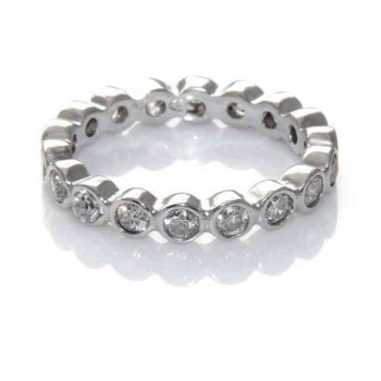 NSA|silver : Eternity Eternity ring man woman all around zirconia white onion 3 mm brilliant cut