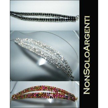 NSA|Bigiotteria : Bracciale Braccialetto Tennis Argentato o dorato doppio