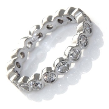 NSA|silver : Eternity Eternity ring man woman all around zirconia white onion 3 mm brilliant cut