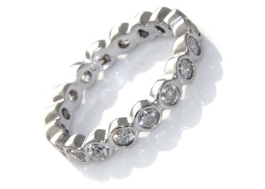 NSA|anello argento 925 eternity fedina zirconi bianchi cipollina 3 mm