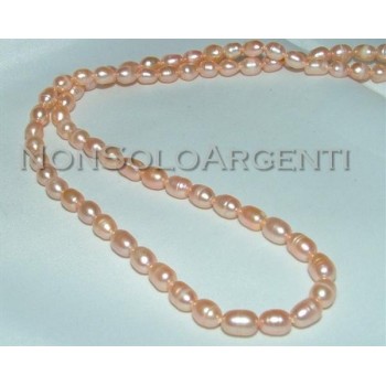 NSA|Girocollo collana da donna con perle coltivate rosa antico