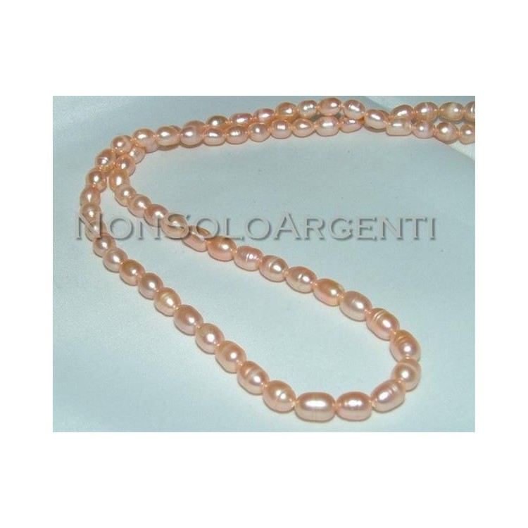 NSA|Girocollo collana da donna con perle coltivate rosa antico