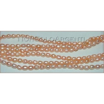 NSA|Girocollo collana da donna con perle coltivate rosa antico