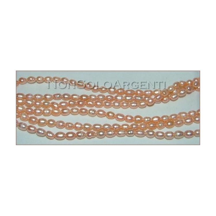 NSA|Girocollo collana da donna con perle coltivate rosa antico