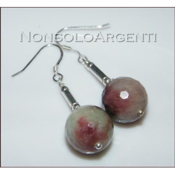 NSA|Parure Collana e Orecchini Argento 925 realizzata a mano con perle di tormalina naturale