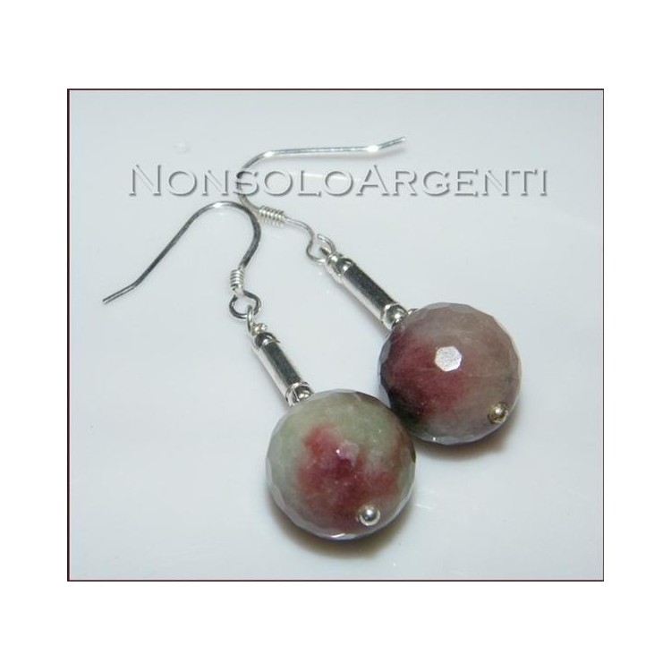 NSA|Parure Collana e Orecchini Argento 925 realizzata a mano con perle di tormalina naturale