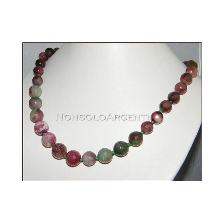 NSA|Parure Collana e Orecchini Argento 925 realizzata a mano con perle di tormalina naturale