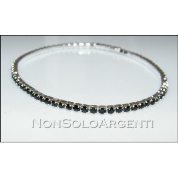 NSA|Bigiotteria : Bracciale Braccialetto Tennis Elastico Argentato 1 fila strass piccoli vari colori